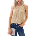 thumbnail image 1 of Sin mangas de lentejuelas tanque brillo cuello redondo chispa lentejuelas tanque camisa para mujer señora verano, 1 of 5
