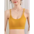 thumbnail image 5 of Spencer Women's Pullover Comfort Bralette, Sizes M-XL, Cami Bras U-Neck Padded Seamless Straps Bralette for Women, Yellow, 5 of 10