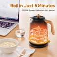 thumbnail image 3 of Seehot&reg; 1.7L (57.oz) Electric Kettle with Thermometer, 1200W Large Electric Tea kettle with 304 Stainless Steel,Auto shut off,Hot water kettle El, 3 of 7