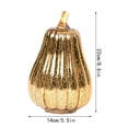 thumbnail image 3 of LED Glass Pumpkin Decoration – Warm Glowing Tabletop Ornament for Fall Halloween Home Decor, B, 3 of 7