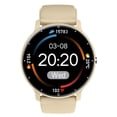 thumbnail image 1 of Smart Wearable Watch round Bluetooth Step Clock Movement Unisex Touchscreen Silicone Strap Fitness Tracker with Heart Rate Blood Pressure Monitor, 米黄, 1 of 10