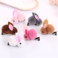 thumbnail image 2 of Pinza para el pelo de conejo, horquillas de conejo de peluche suaves y lindas para mujeres, niñas, Pascua, bebés suaves, adolescentes, Color aleatorio, 2 of 5