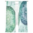 thumbnail image 6 of Green Floral Circle Sheer Curtains for Living Room Bedroom Watercolor Abstract Art Sheer Curtains 108 Inch Long 2 Panels Set Light Filtering Curtain Window Treatments Drapes for Dining Room, 6 of 6