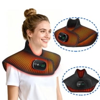 Portable Neck and Shoulder Heating Pad, Cordless Neck Wrap, 5 Heat & 6 Timer Settings, Large Coverage Warm Wrap, Portable 4000mAh Rechargeable Shoulder Pad