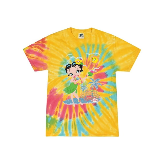 Wild Bobby Betty Boop Island Girl Paradise Betty Boop Tie-Dye T-Shirt, Aurora, X-Large