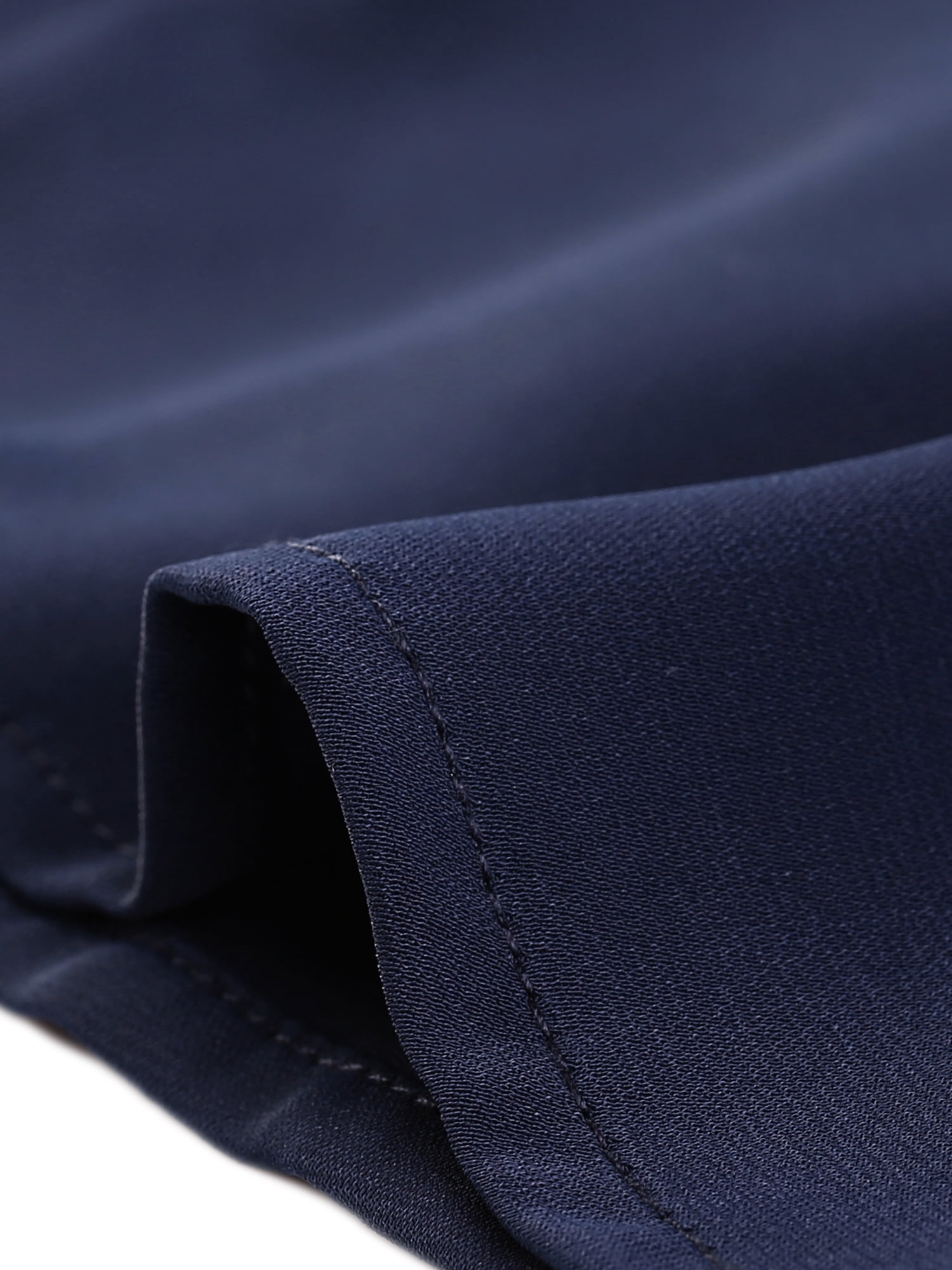 DARING DIVA Women's Peter Pan Collar Long Sleeve Work Office Shirt L Navy Blue