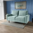 thumbnail image 2 of Pemberly Row 58" Upholstered Velvet Loveseat in Grayish Cyan Green, 2 of 17