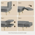 thumbnail image 6 of Futon Sofa Bed, Lofka 2-in-1 Convertible Couches for Living Room, Dark Gray, 6 of 10