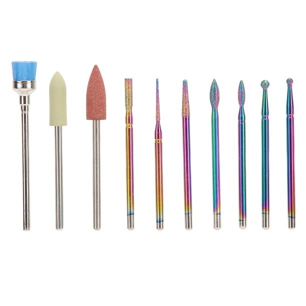 Cabezal de pulido de uñas, 10 piezas de acero de tungsteno, cabezal de pulido de uñas, accesorio multifuncional