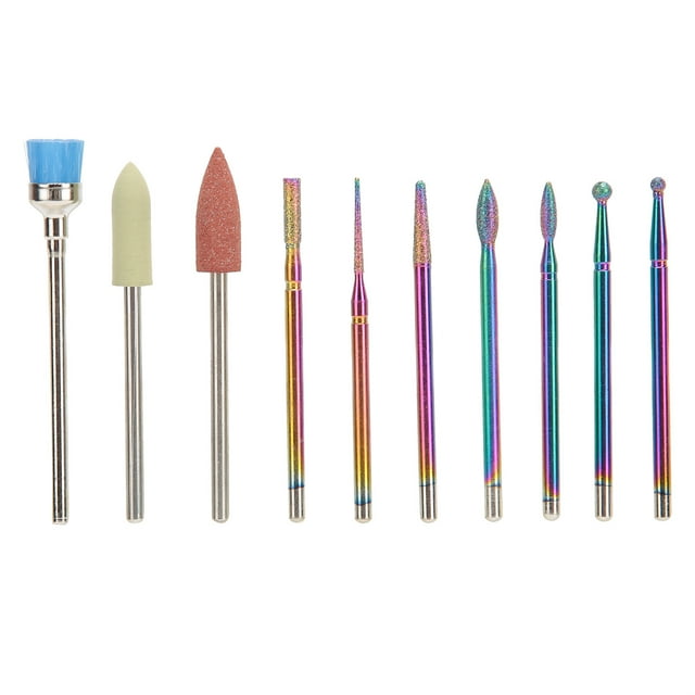 Cabezal de pulido de uñas, 10 piezas de acero de tungsteno, cabezal de pulido de uñas, accesorio multifuncional