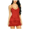 thumbnail image 1 of Gibobby Ropa interior mujer sexy Conjunto de lencería sexy para mujer con encaje a juego(Rojo, CH), 1 of 5