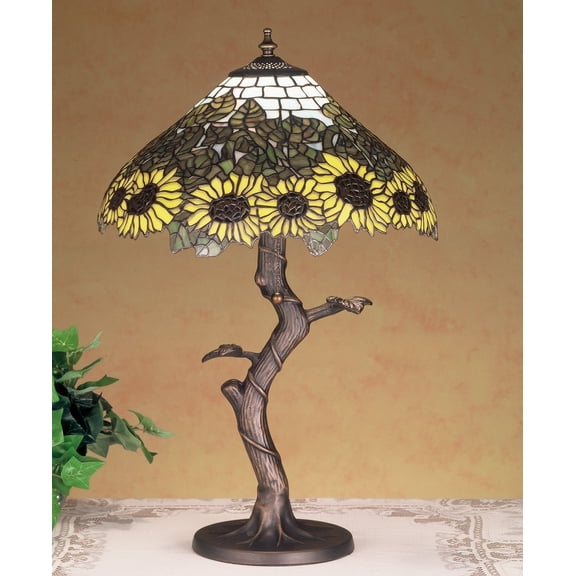 Meyda Tiffany Wild Tiffany Sunflower 23.5'' H Table Lamp with Bowl Shade