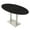 Black Cypress w/Silver Base, variant on Oval Bistro Height Meeting Table Double Metal Base 46x84 Bar Table