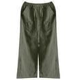 thumbnail image 4 of ylioge Womens Solid Color High Waist Trousers Linen Trendy Autumn Wide Leg Pants Palazzo Full Length Vacation Loose Fit Trousers Pantalones, 4 of 4