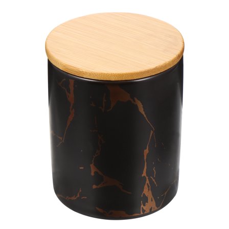 HOOWIFFY Kitchen Decorative Ceramic Canisters Black 1Pcs 4.1x3.1in