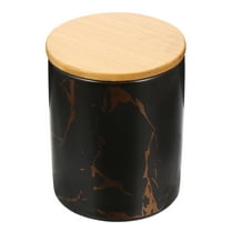 NICEXMAS 1Set Kitchen Storage Accessories Black Ceramic Canister with Lid for Sealing