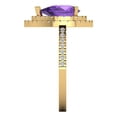 thumbnail image 3 of Halo Engagement Ring for Women - 2.48ct Natural Amethyst in 14K Yellow Gold Promise Ring, 3 of 6