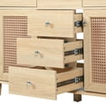 thumbnail image 5 of Christopher Knight Home 48" Boho Bathroom Vanity with Ceramic Sink, Natural Rattan Cabinet Doors and 5 Drawers, 5 of 16