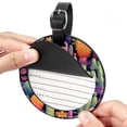 thumbnail image 2 of Cactus Set of 2pcs PU Leather Round Suitcase Tags with Privacy Cover and Name ID Tag - Ideal for Travel Luggage, Handbags, Backpacks, School Bags, 2 of 6