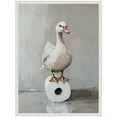 thumbnail image 5 of Kate and Laurel Goose Standing on a Toilet Paper Roll Bathroom Art Framed Canvas Wall Art by The Creative Bunch Studio 18 x 24 Sylvie Beaded White, Whimsical, Animals, Humor, Bathroom Art for Wall, 5 of 8
