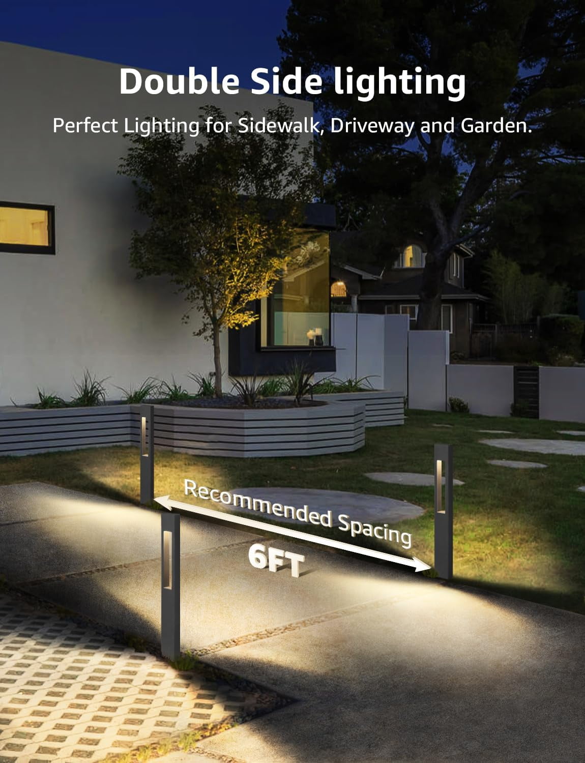 SUNVIE LED Low Voltage Landscape Pathway Lighting 3W for Walkway Garden Yard Decoration, 12 pack
