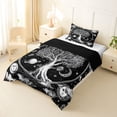 thumbnail image 2 of Homewish Bohemian Life Tree Twin Comforter Sets,Mystical Goth Moons Bedding Set,White Black,Black Reversible,2-Piece,1 Comforter and 1 Pillowcase, 2 of 7
