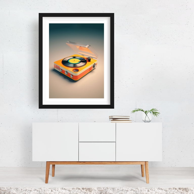 Yellow Record Player - Photography Retro Vintage Mid-Century