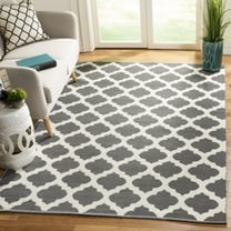 SAFAVIEH Montauk Proinsias Geometric Cotton Area Rug, Dark Grey/Ivory, 8' x 10'