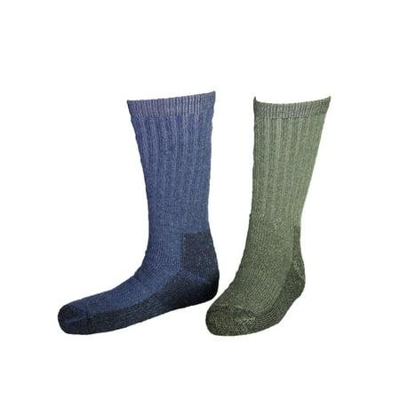 Woolrich Men's Ultimate Merino Wool Extreme Cold Socks 2pk Denim & Green