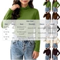 thumbnail image 3 of LUGOGNE Tween Girls Mock Neck T-Shirts Long Sleeve Thermal Shirts Solid Color Warm Undershirt Tops Beige,160, 3 of 8