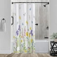 thumbnail image 3 of Stall Shower Curtain,36x72 inch RV Bathroom Shower Curtains Set with Hooks,Spring Floral Butterfly Bath Curtain,Waterproof Fabric (Purple Green White), 3 of 6
