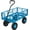 Blue, variant on GlowPlume Heavy Duty 880 Lbs Capacity Mesh Steel Garden Cart Folding Utility Wagon with Removable Sides and 4.10/3.50-4" Wheels 10 inch Tire (Blue)