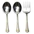 thumbnail image 2 of Venezia Collection"Seashell" 75-Piece Fine Flatware Set, Silverware Cutlery Dining Service for 12, Premium 18/10 Surgical Stainless Steel, 24K Gold-Plated Hostess Serving Set, 2 of 3