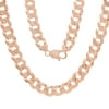 14k Rose Gold Solid Curb Cuban Link Chain Necklace 21" 9mm 44.5 grams