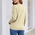 thumbnail image 7 of Cable Knit Sweaters for Women Trendy Fall Winter Loose Fit Crewneck Pullover Solid Color Casual Long Sleeve Tops (M, Beige), 7 of 7
