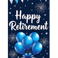 thumbnail image 4 of Blue Gift Happy Retirement Banner Decorative Fireworks Balloon for Retirement Party Celebration Office Decoration Event, 4 of 8