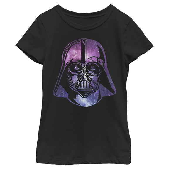 Girl's Star Wars: A New Hope Vader Space Helmet  Graphic Tee Black Medium