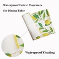 thumbnail image 4 of Lemon Table Placemats Set of 4 Place Mats Linen Washable Wipeable Placemats Heat Resistant Placemats Fabric Waterproof Rectangle Table Mat for Kitchen Dining Dinner 18 X 12 Inch, Lemon, 4 of 6