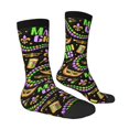 thumbnail image 3 of Junzan Mardi Gras3 Mens Funny Socks For Men Women Colorful Fun Novelty Crew Patterned Socks, 3 of 9