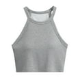 thumbnail image 1 of AherBiu Crop Tank Tops for Women with Built in Bra Ribbed Knitted Camisole Basic Going out Sleeveless Tops, 1 of 4