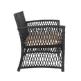 thumbnail image 5 of WestinTrends Melvi 3 Piece Wicker Patio Furniture Sets, All Weather PE Rattan Chair Bistro Set Outdoor Patio Conversation Set, Black and Beige, 5 of 7