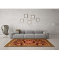 thumbnail image 3 of Ahgly Company Indoor Round Abstract Orange Modern Area Rugs, 4' Round, 3 of 4