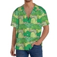 thumbnail image 7 of Lsque Crocodile And Bush print Men's Cuban Collar Short Sleeve Shirt Summer Beachwear Casual Button Down Fashionable Vacation Leisure Shirt-Large, 7 of 7