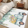 thumbnail image 4 of Easter Day, Runner Rug 2.7x5 FT, Non Slip Entryway Carpet, Farm Truck Eggs Sweeping Eucalyptus Leaves Washable Soft Floor Carpet Entrance Mat Non-Shedding Throw Rug for Hallway Laundry Room Bedside, 4 of 9