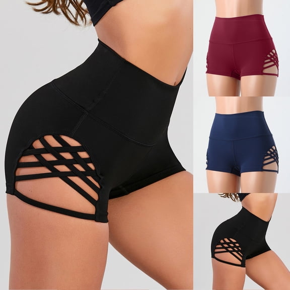LILIYA Womens Yoga Shorts High Waisted Tight Shorts Sexy Stretchy Breathable Fitness Shorts Lightweight Soft Comfy Workout Leggings