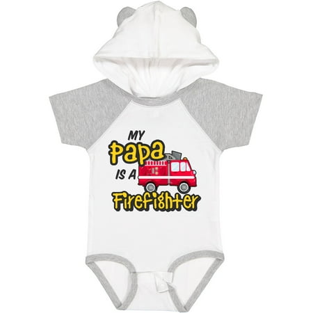 

Inktastic My Papa is a Firefighter with Fire Truck Gift Baby Boy or Baby Girl Bodysuit