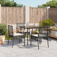 thumbnail image 1 of vidaXL 5 Piece Garden Dining Set with Cushions Black Poly Rattan, 1 of 5