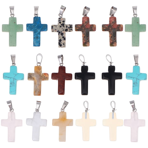 KAKOWELY 20 colgantes de cruz con dije de cristal, llavero, collar, pulsera, decoración