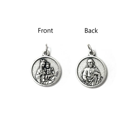 Round Saints silver medals 0.7" x 0.7"