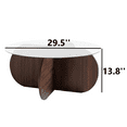thumbnail image 3 of Modern Round Tempered Glass Coffee Table With Cross Base, 3 of 5